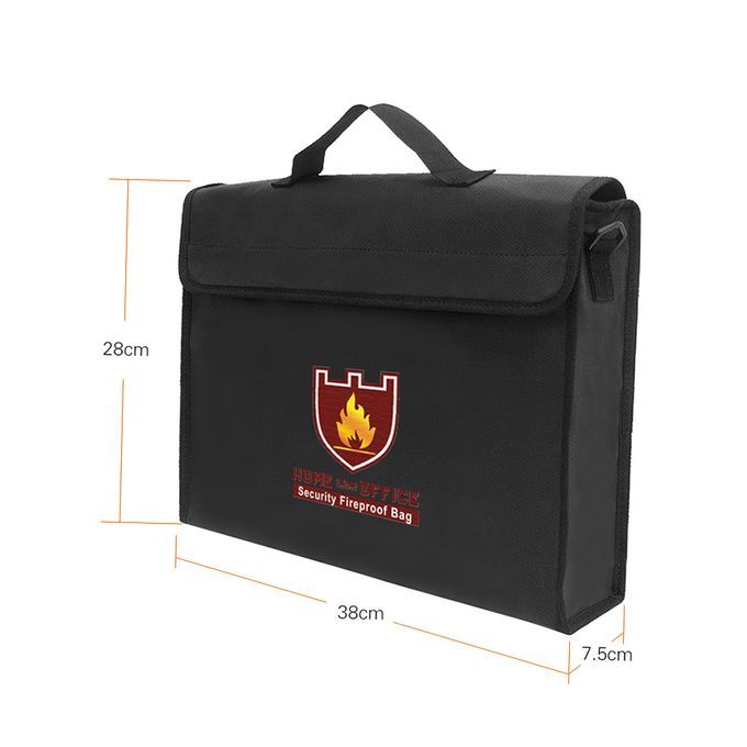 38*28*7.5cm Fireproof Money Document File Bag Pouch Cash Cards
