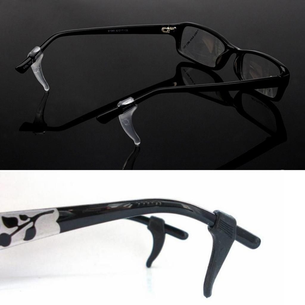 10 Pcs Anti-Slip Glasses Ear Hooks Tip Grip Spectacles  Black F