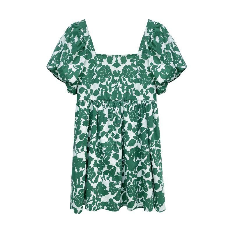 150.00kg Extra Large Size Square Collar Puff Sleeve Floral Dress Summer New Plump Girls First Love Baby Skirt Fashion
