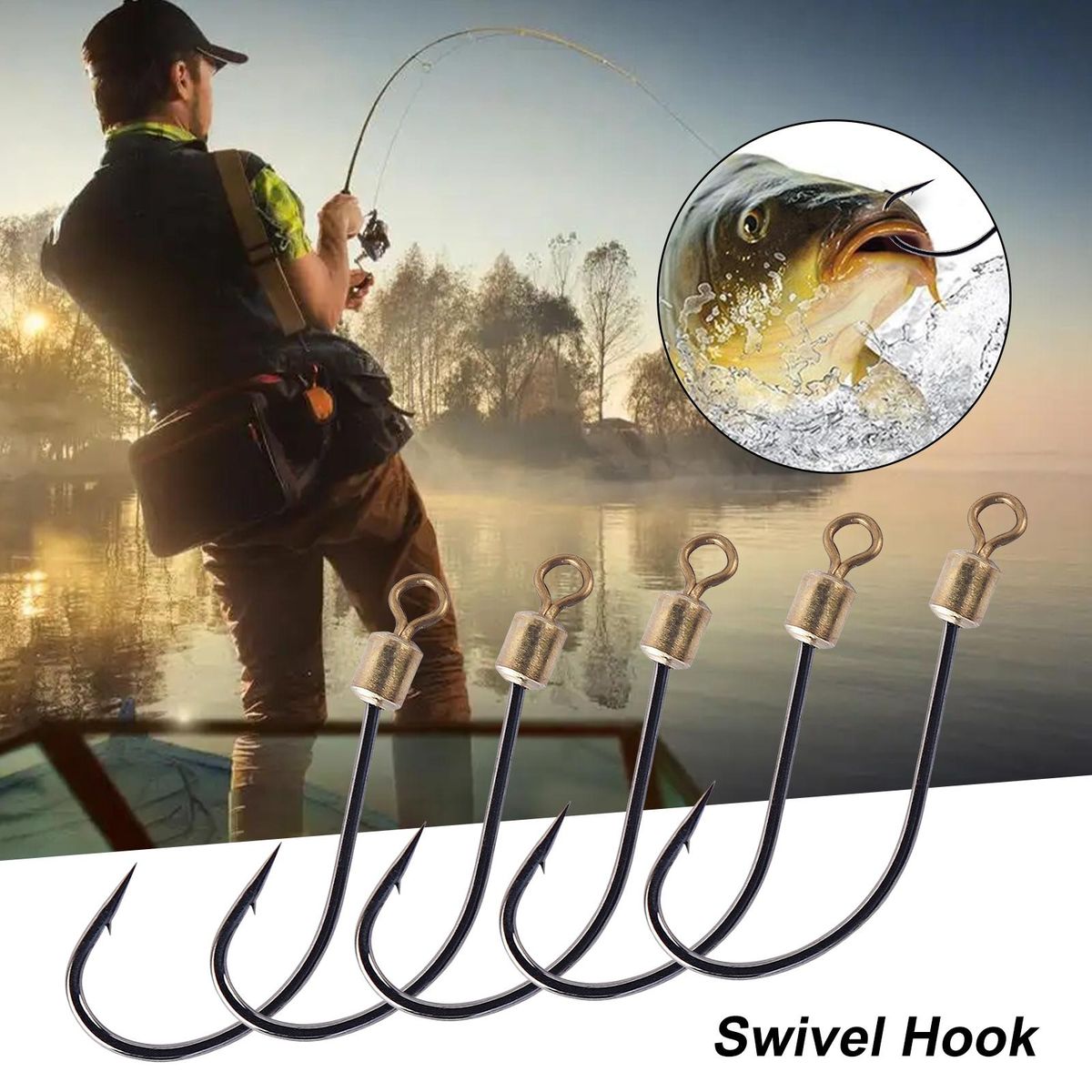 5PcsBag Fishhooks Wear Resistant Grass Carp Fishhooks