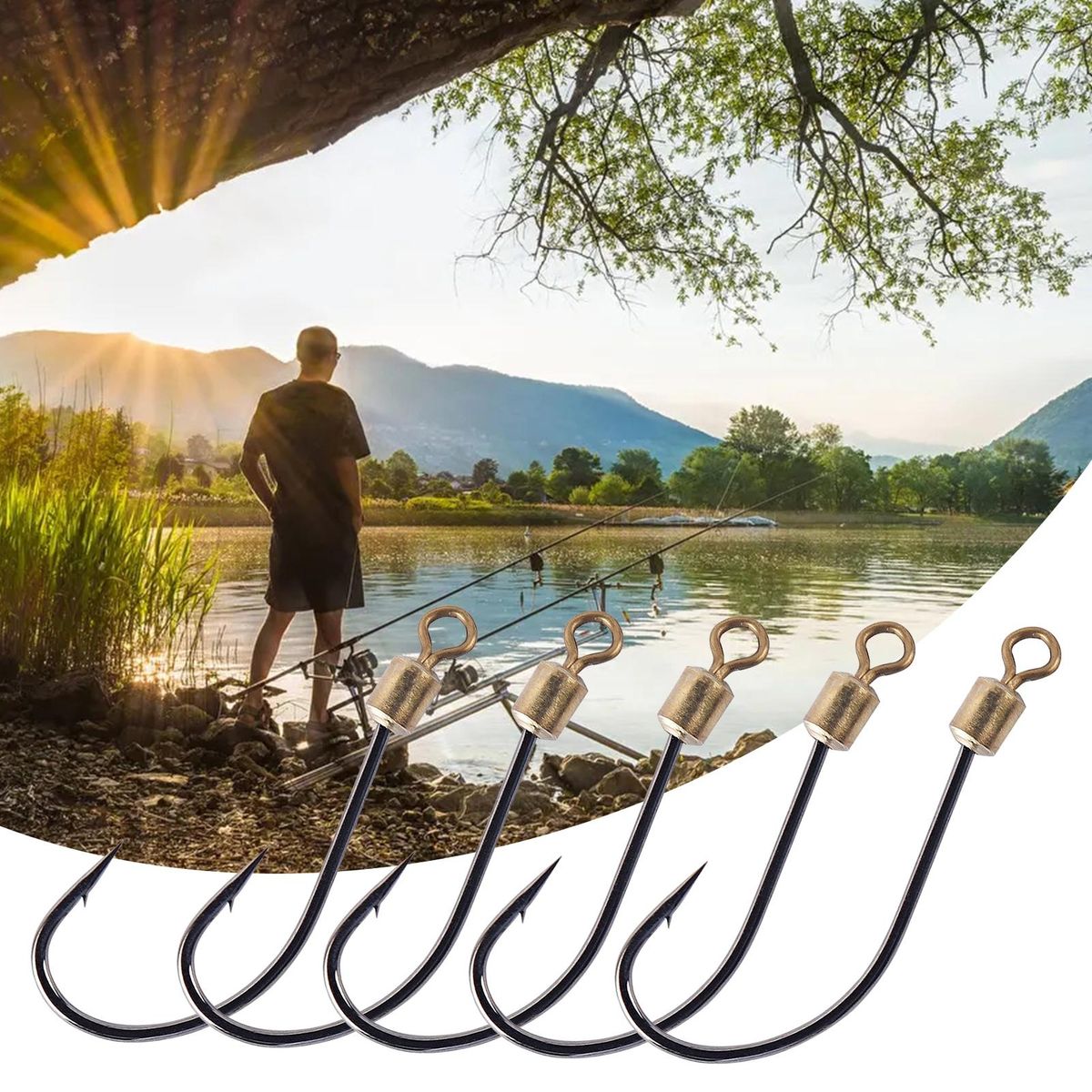 5PcsBag Fishhooks Wear Resistant Grass Carp Fishhooks