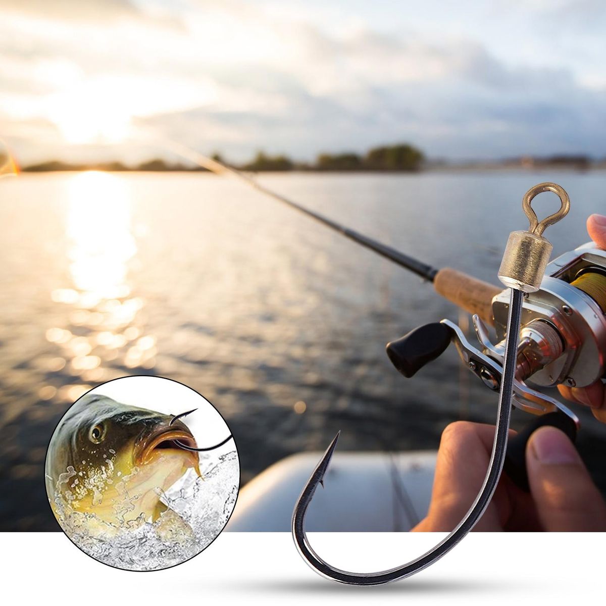 5PcsBag Fishhooks Wear Resistant Grass Carp Fishhooks