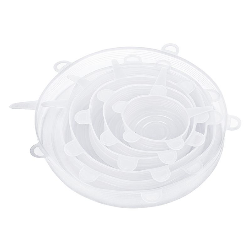 6 Pcs Silicone Stretch Lids Reusable Airtight Food Wrap Covers Keeping Fresh Seal Bowl Stretchy Wrap Cover Kitchen Cookware-Type 1