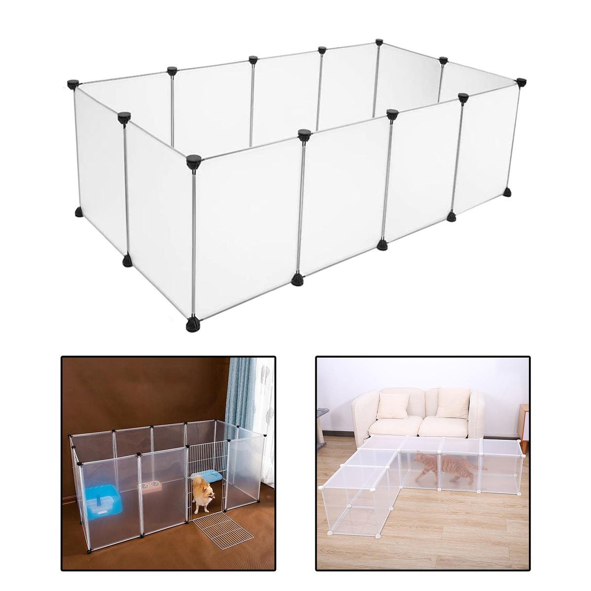 Puppy Playpen Indoor Outdoor Transparent  Pieces