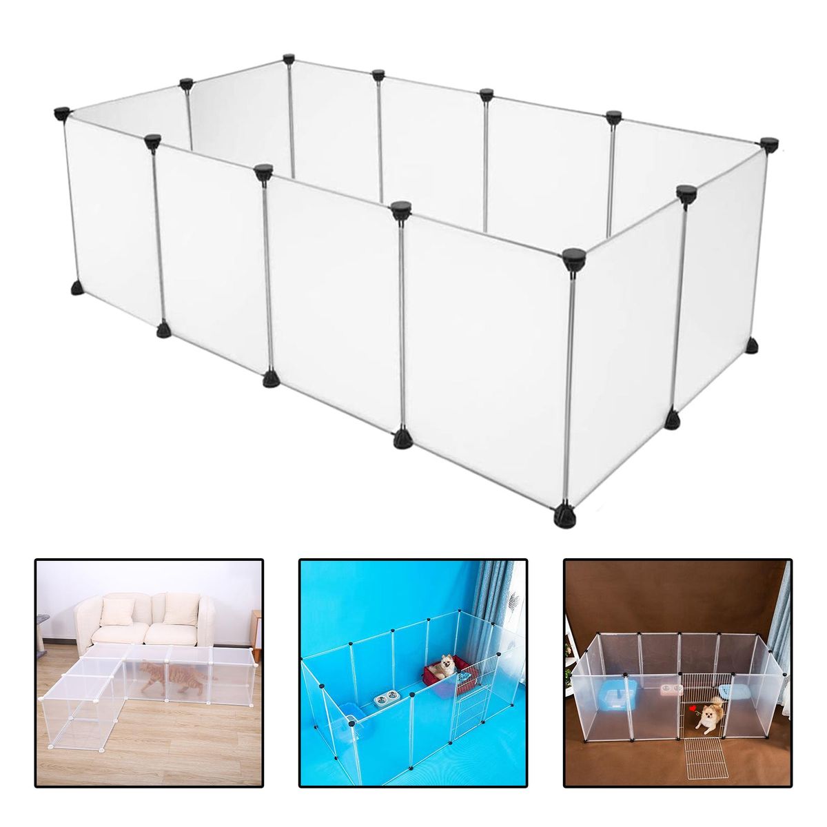 Puppy Playpen Indoor Outdoor Transparent  Pieces