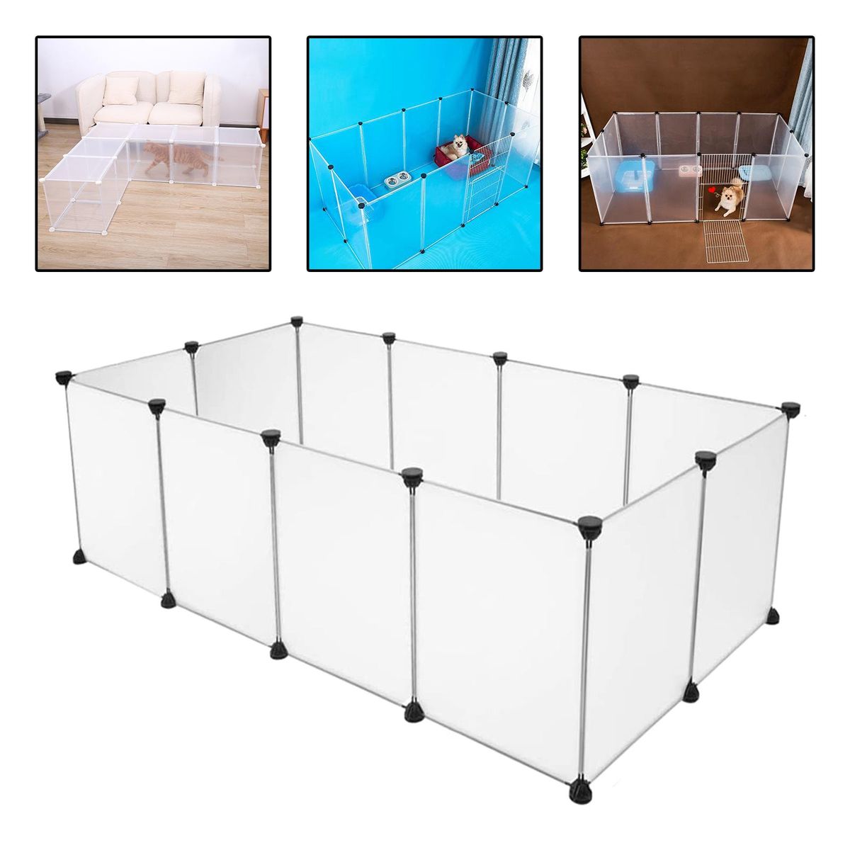 Puppy Playpen Indoor Outdoor Transparent  Pieces
