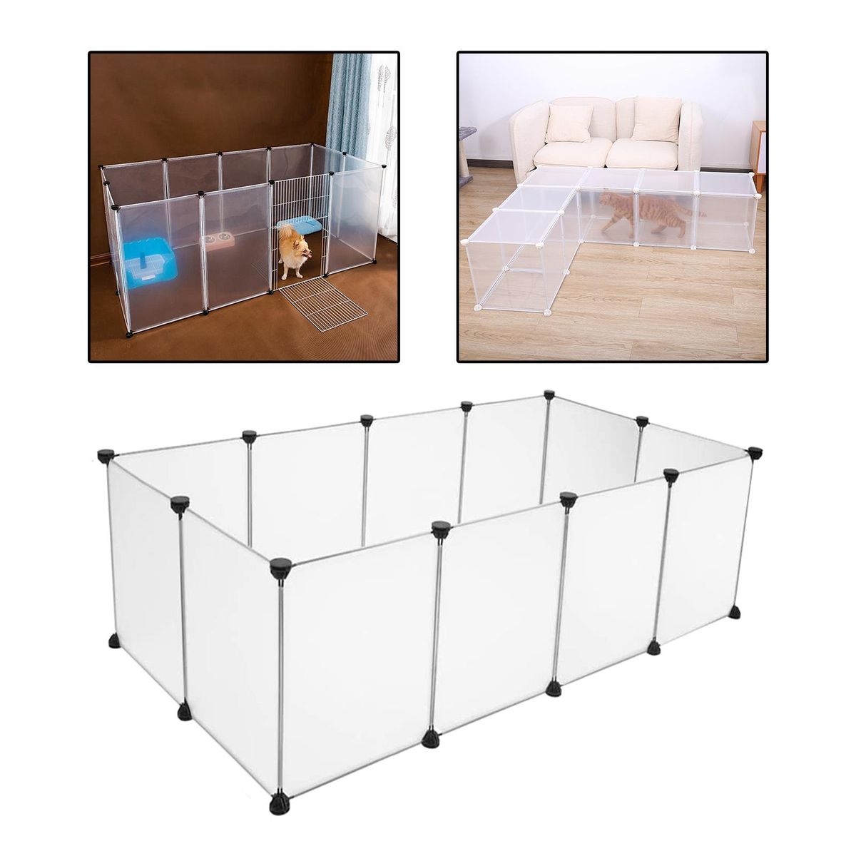 Puppy Playpen Indoor Outdoor Transparent  Pieces