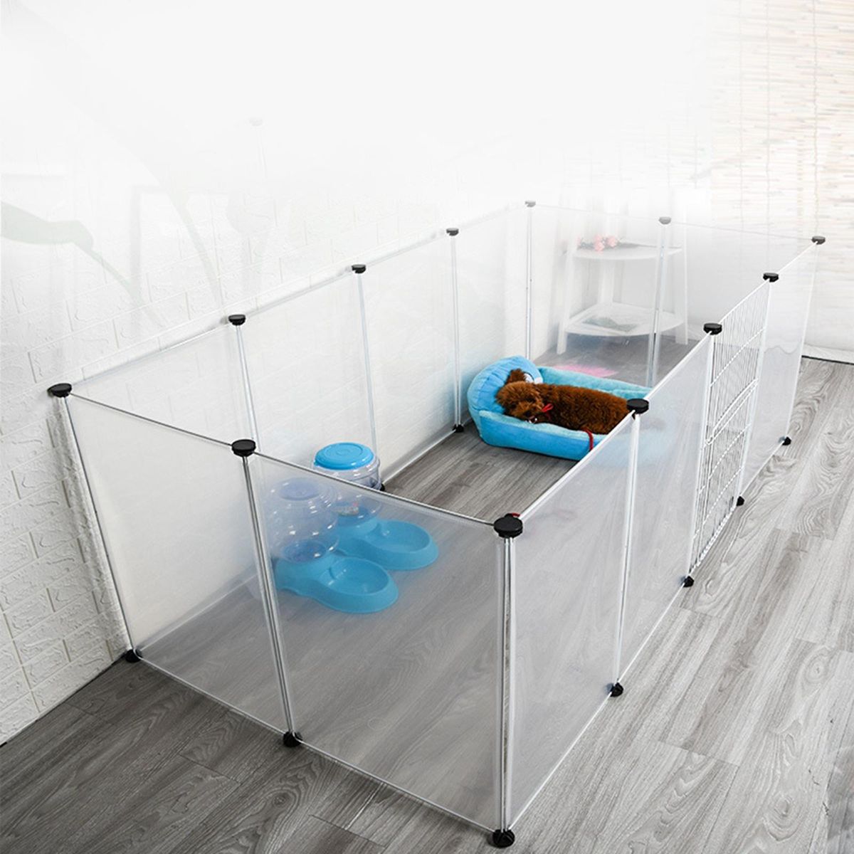 Puppy Playpen Indoor Outdoor Transparent  Pieces