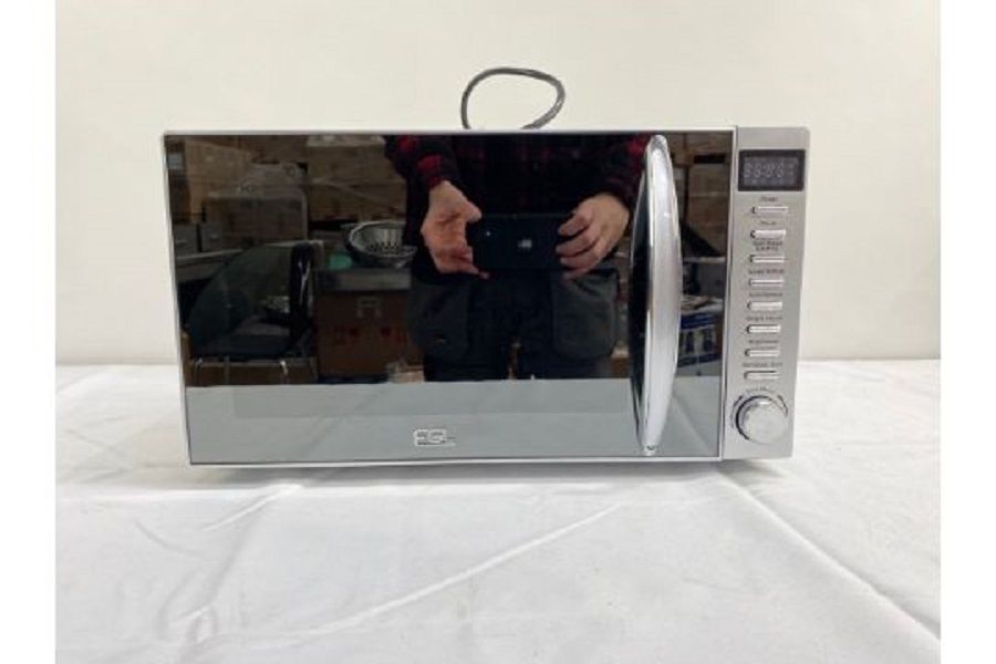 20L Mirrored Microwave - Silver-800w