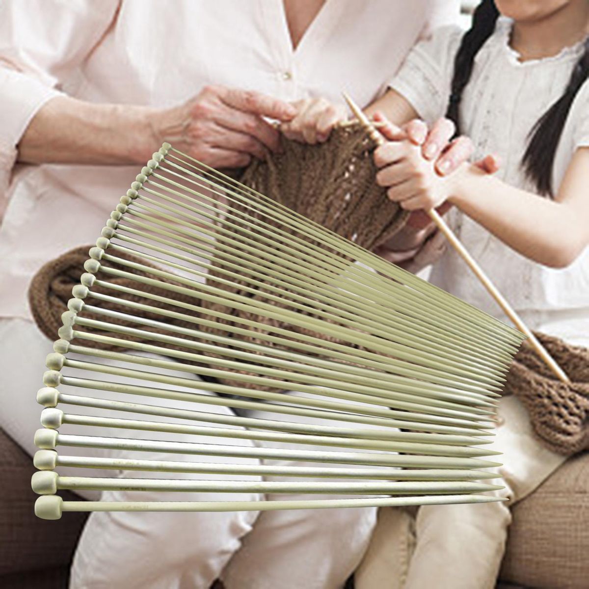 30x Straight Single Pointed Knitting Needle Yarn Weave For Scarf