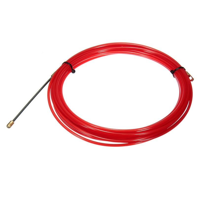 Nylon Steel Red Fish Draw Tape Electrical Cable Puller Pulling Electricians + Wheel Durable Quality