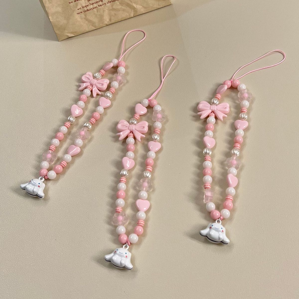 Kawaii Cinnamoroll Kuromi Sanrio Girls Diy Beaded Mobile