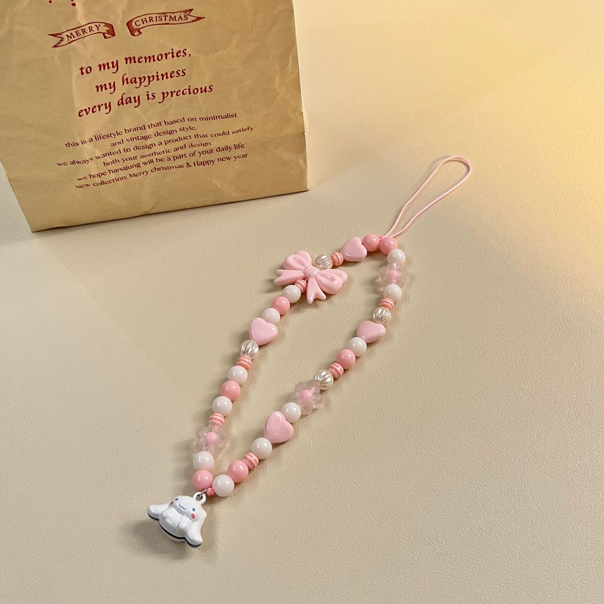 Kawaii Cinnamoroll Kuromi Sanrio Girls Diy Beaded Mobile