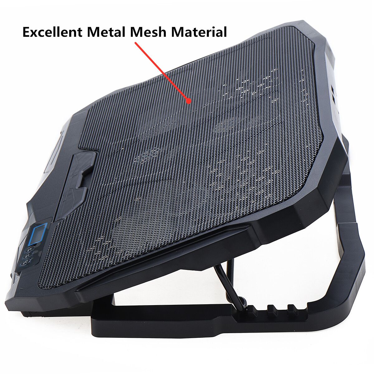 Ultra Slim 2 USBs LCD Fans Notebook Laptop Gaming Cooling Pad Stand 12-15.6inch