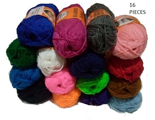 16 Pieces Colorful Knitting Yarn + 12 Crochet Pins