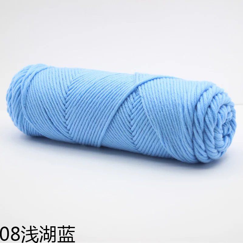 8 Strands Cotton Hand Knitting Wool Scarf Thread Milk Yarn-Blue