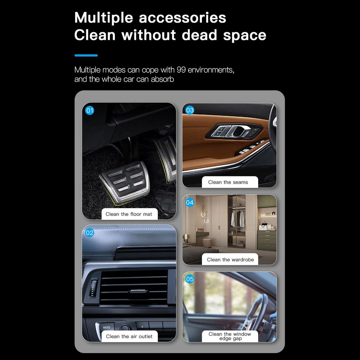 Car Wireless Vacuum Cleaner 120W High Power Blowable Cordless Home Appliance Vacuum Home and Car Dual Use Portable Vacuum Cleaner