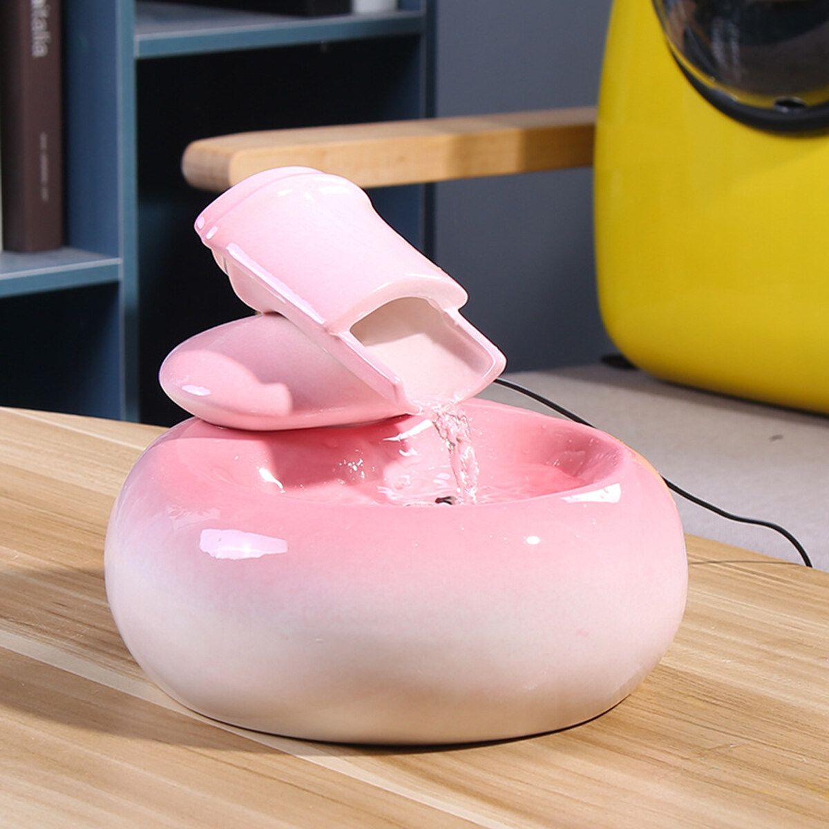 1300Ml Pet Automatic Circulating Water Dispenser Cat Dog Smart Drinking Fountain-pink EU PLUG