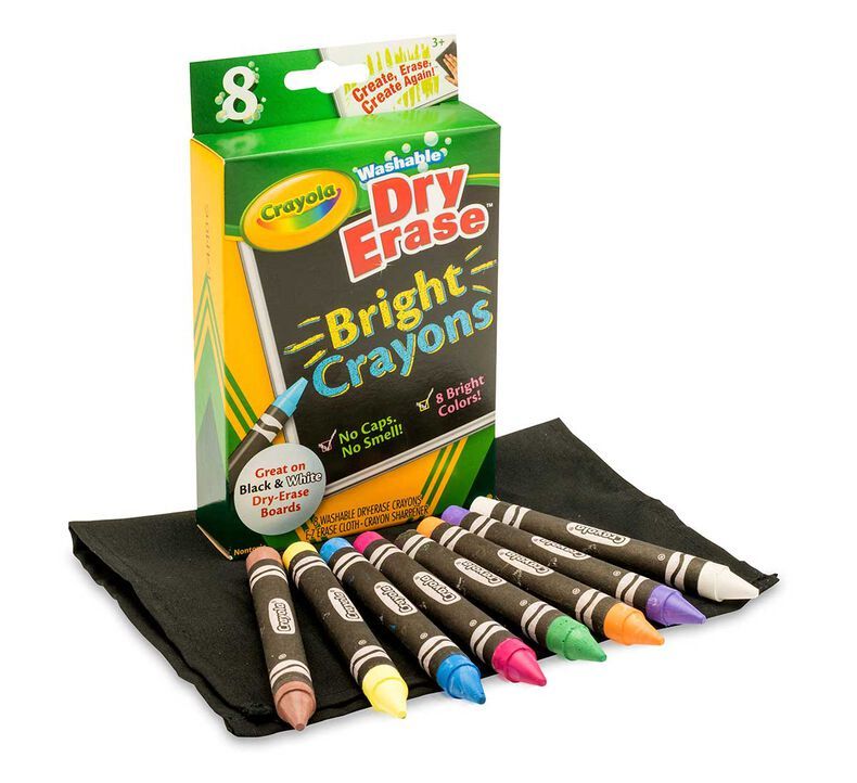 Dry-Erase Crayons (Bright Colours) - 8pcs