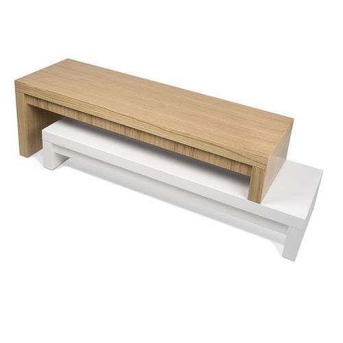 TV STAND - 2 IN 1  WOODEN TV SHELF BROWN AND WHITE