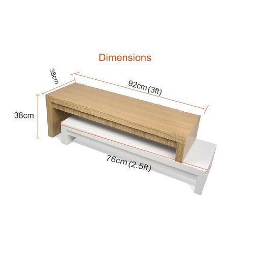 TV STAND - 2 IN 1  WOODEN TV SHELF BROWN AND WHITE