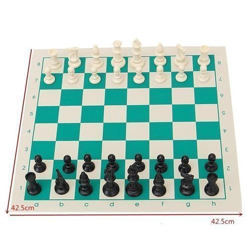 Portable Tournament Chess Game Gifts Plastic Pieces Green