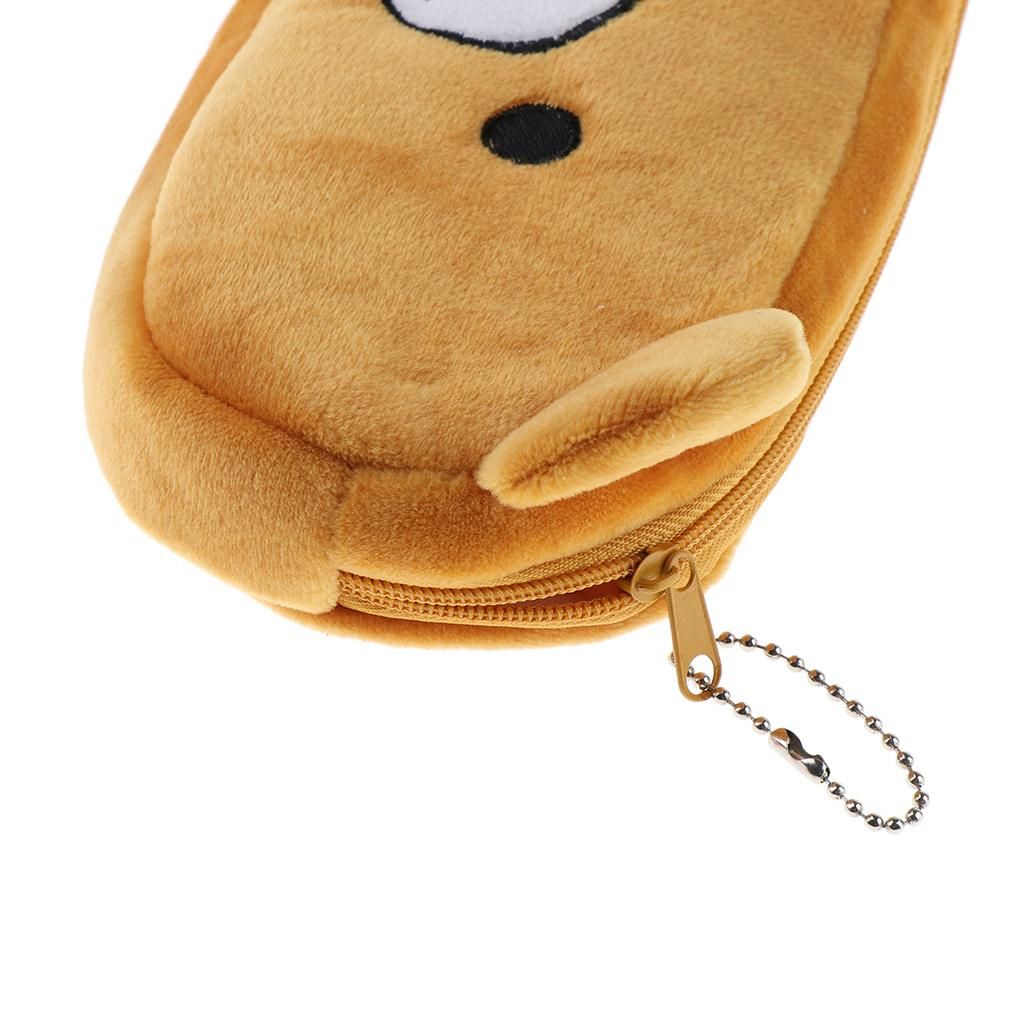 Cute Plush Pencil Bag Pencil Holder Pouch Cartoon Animal Pen Bag Bear