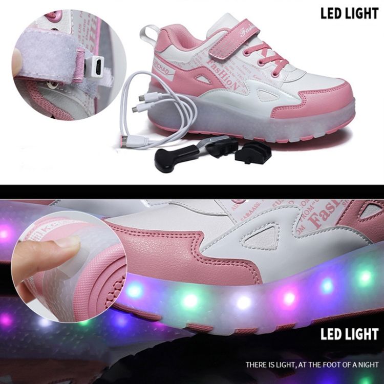 E68 Light Wheel Children Skating Shoes, Size: 30
