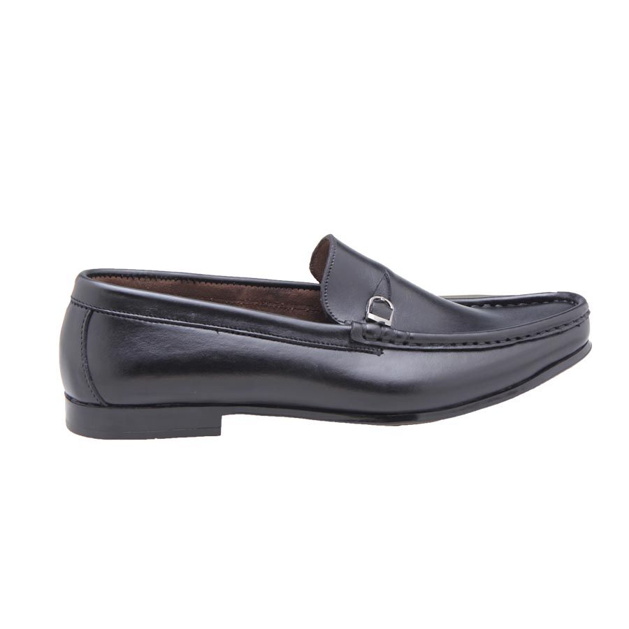 Loafers With Buckle Detail - Black