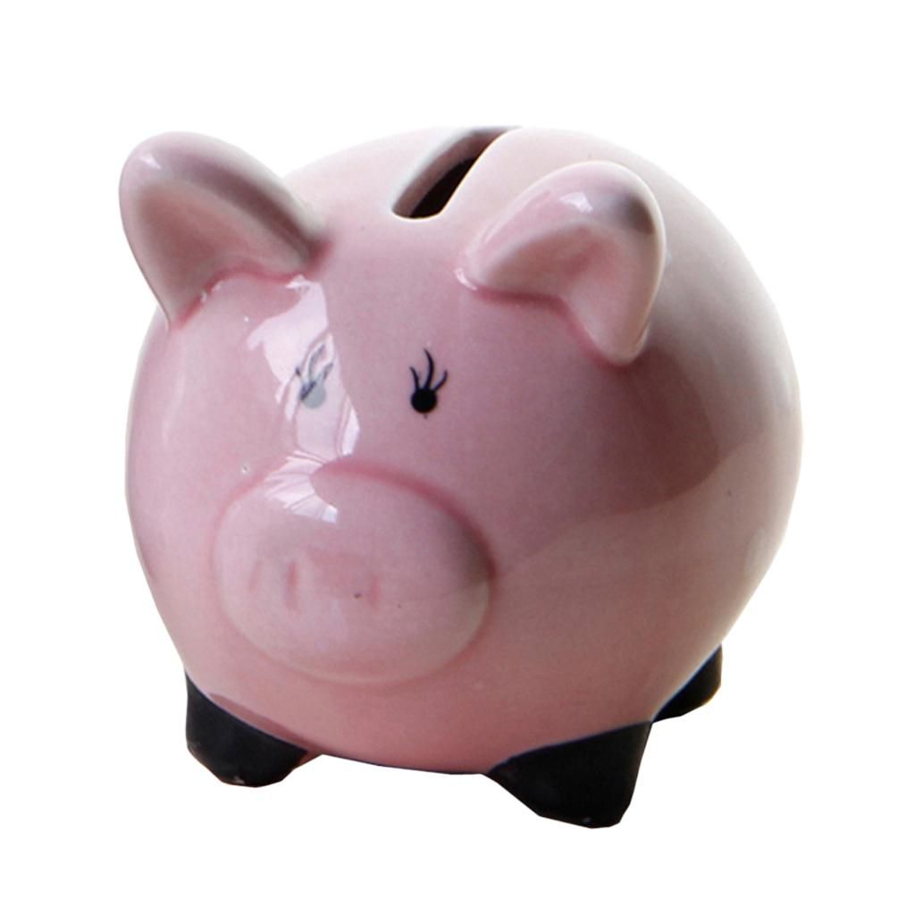 Cute Cartoon Animal Design Ceramic Money Saving Bank Pink Pig Pink Pig