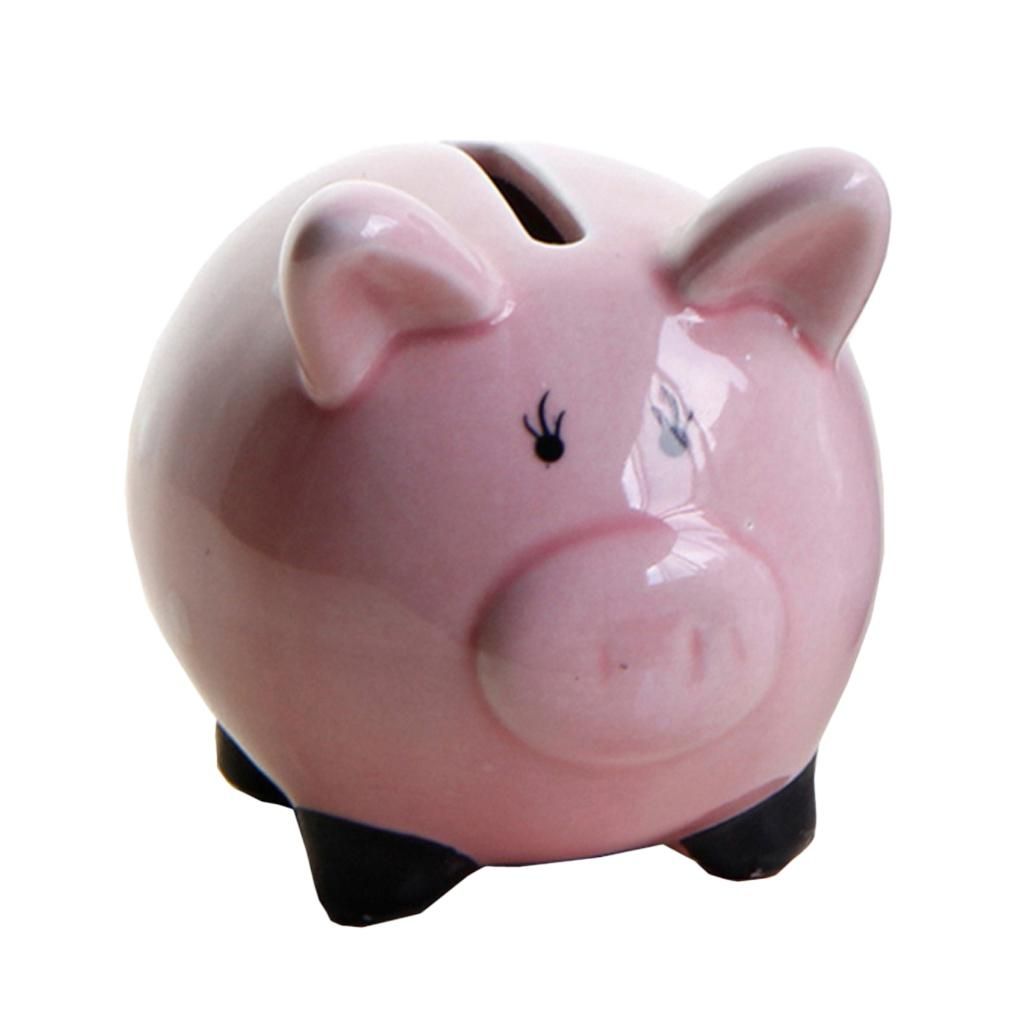 Cute Cartoon Animal Design Ceramic Money Saving Bank Pink Pig Pink Pig