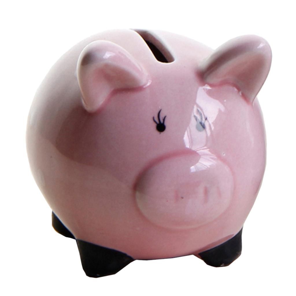 Cute Cartoon Animal Design Ceramic Money Saving Bank Pink Pig Pink Pig