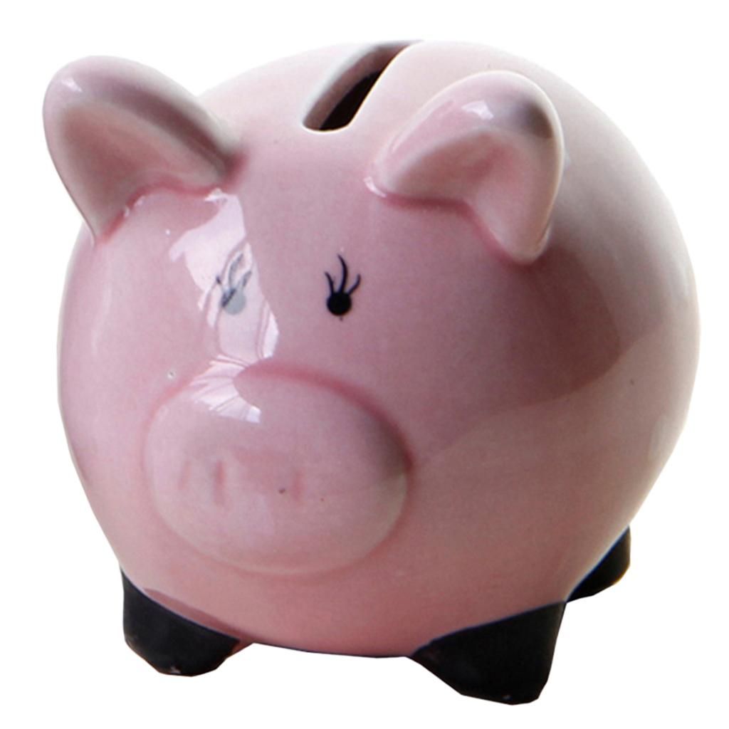Cute Cartoon Animal Design Ceramic Money Saving Bank Pink Pig Pink Pig