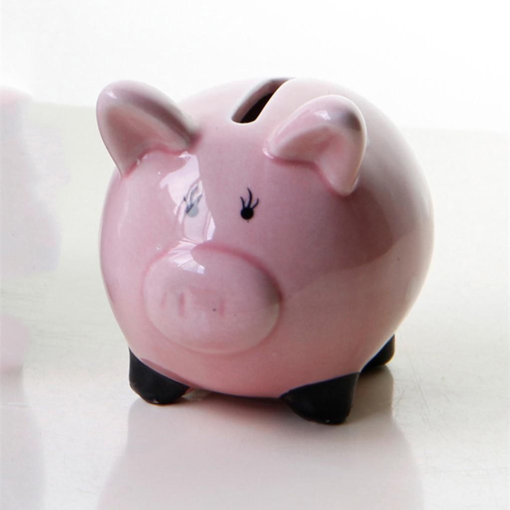 Cute Cartoon Animal Design Ceramic Money Saving Bank Pink Pig Pink Pig