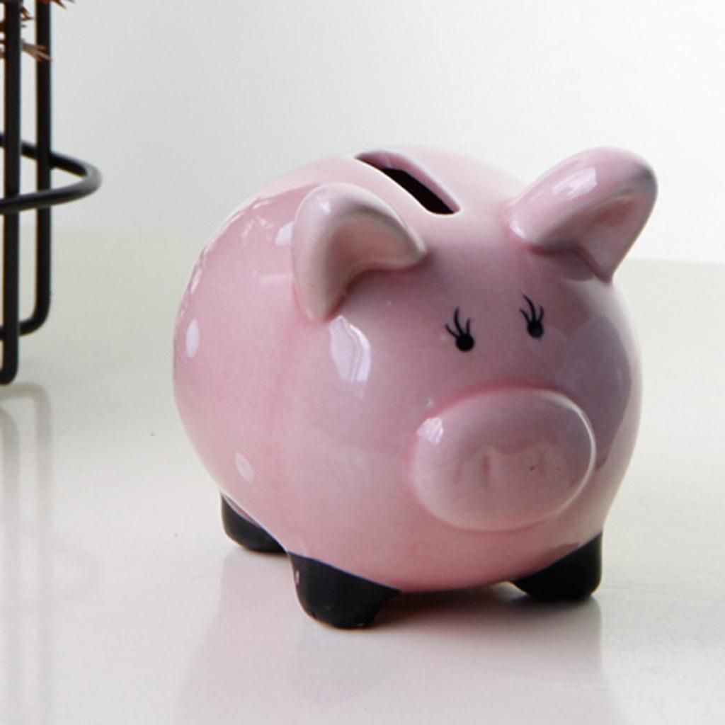 Cute Cartoon Animal Design Ceramic Money Saving Bank Pink Pig Pink Pig