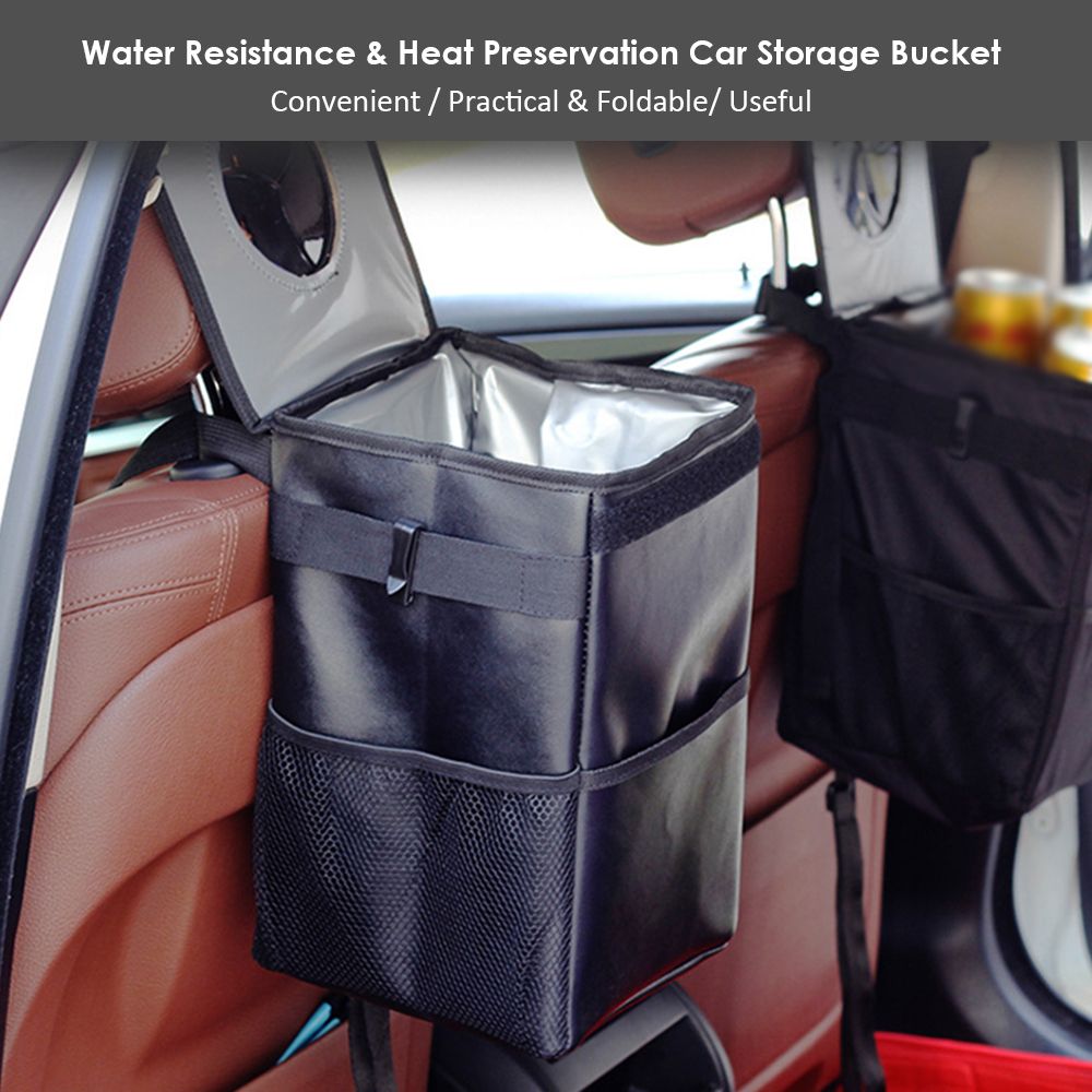 Car Chair Back Storage Rack Bucket Foldable Adjustable Belt