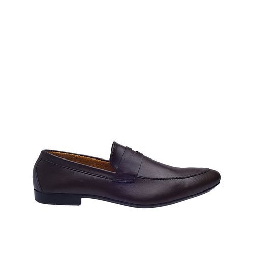 Formal Slip-on Shoes With Belt Detail - Brown