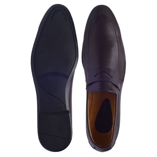 Formal Slip-on Shoes With Belt Detail - Brown