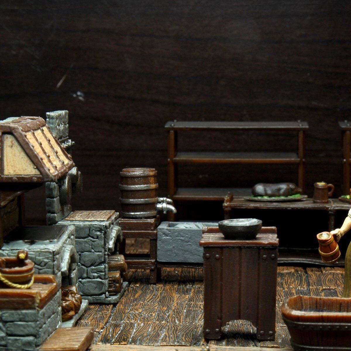 WarLock Tiles Kitchen Accessories Mini Action Figure Scene Decor