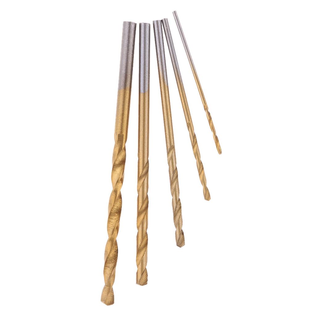 100 Pieces HSS Titanium Drill Bit Set Twist Drill Straight