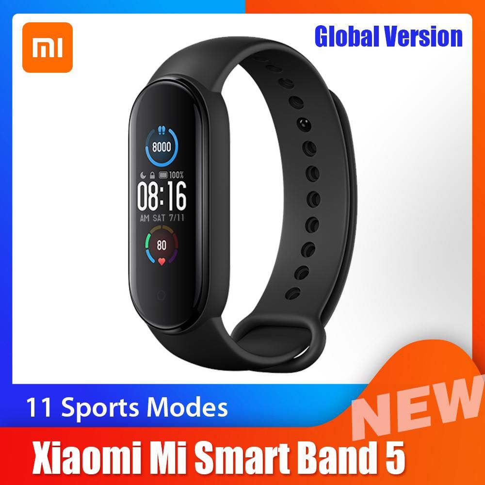 Global Version Xiaomi Mi Smart Band 5 Dynamic Color AMOLED Screen 11 Sports Modes Magnetic Charge BT 5.0 14 Days Standby Remote Camera Fitness Sports Health Tracker Bracelet