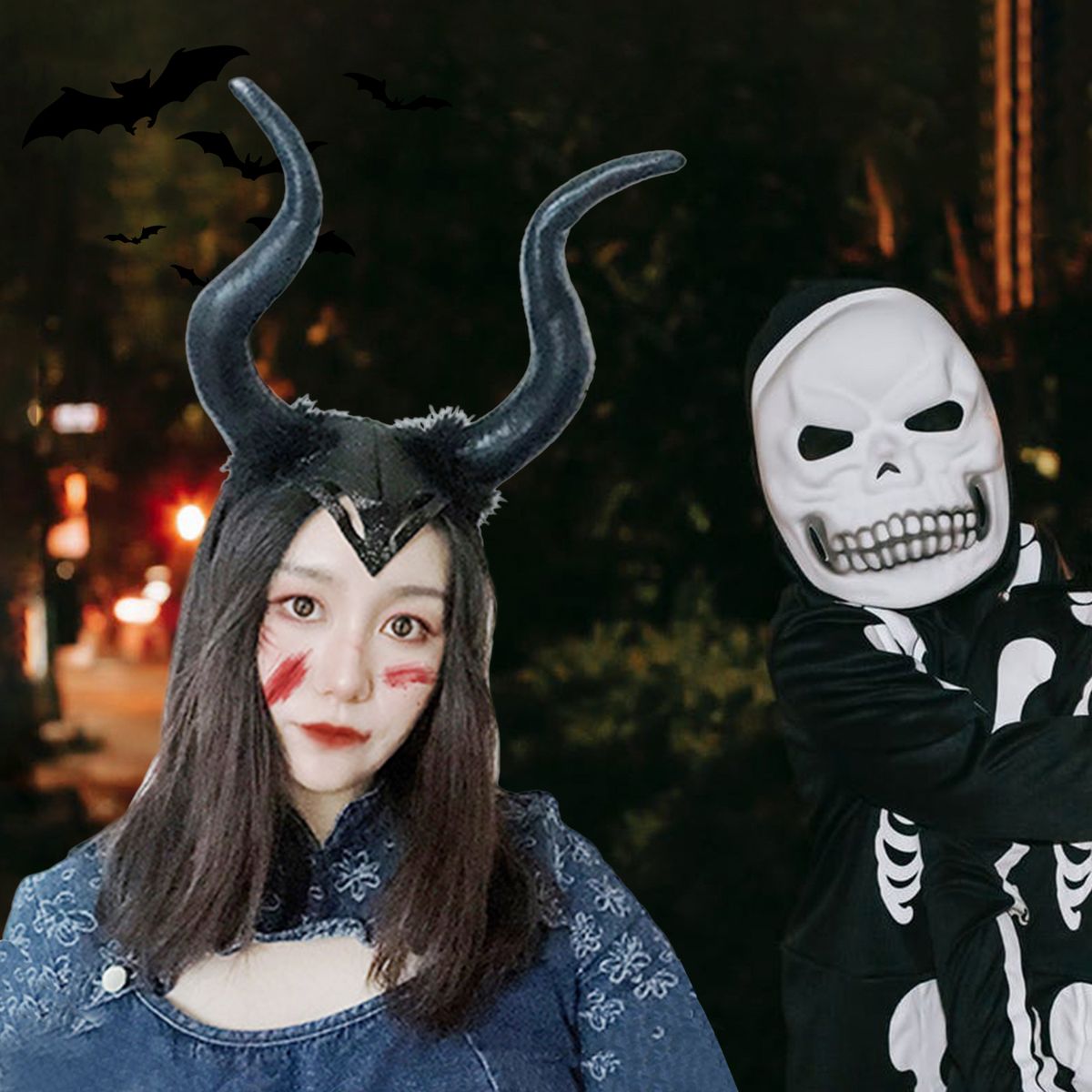 Halloween Black Long Horns Cosplay Costume Queen Horns Hat
