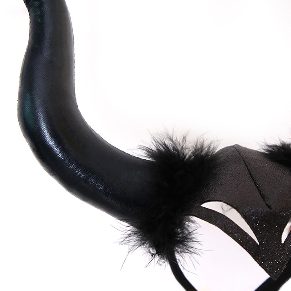 Halloween Black Long Horns Cosplay Costume Queen Horns Hat