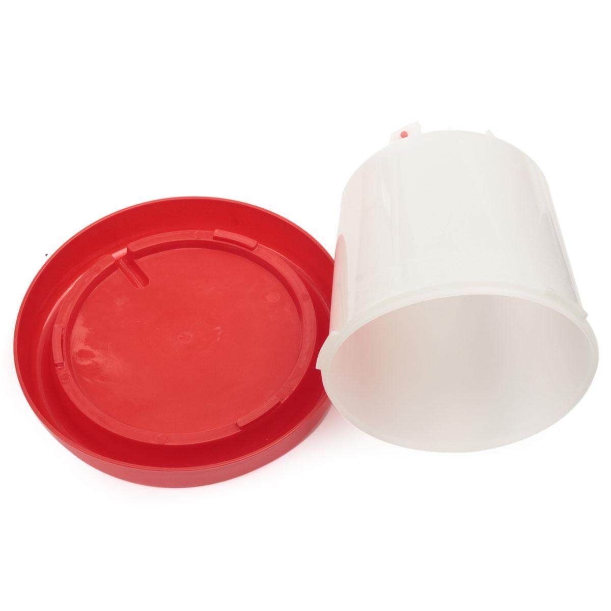 3 Liter Red Plastic Chicken Chicks Hen Poultry Feeder Drinker Waterer With Handle
