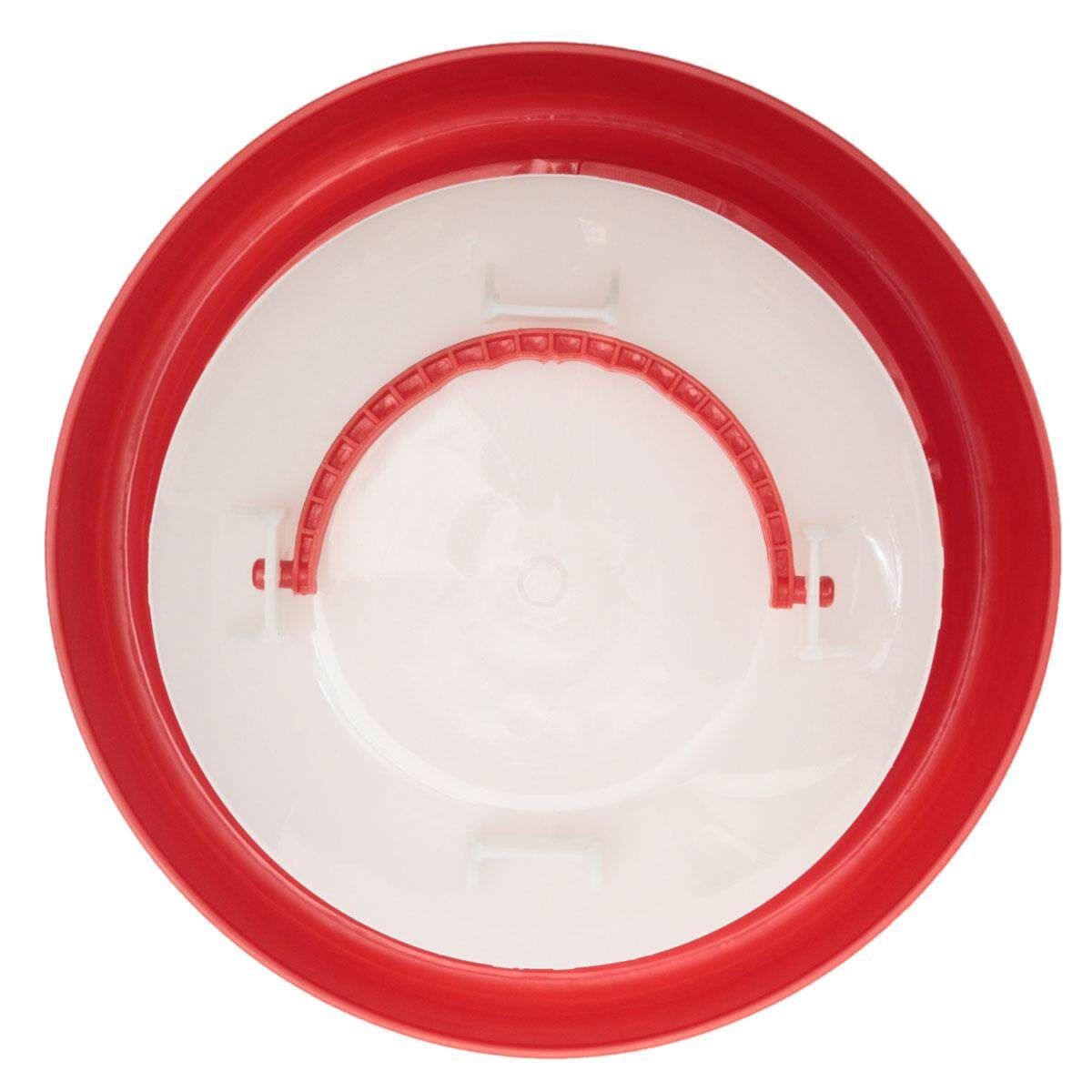 3 Liter Red Plastic Chicken Chicks Hen Poultry Feeder Drinker Waterer With Handle