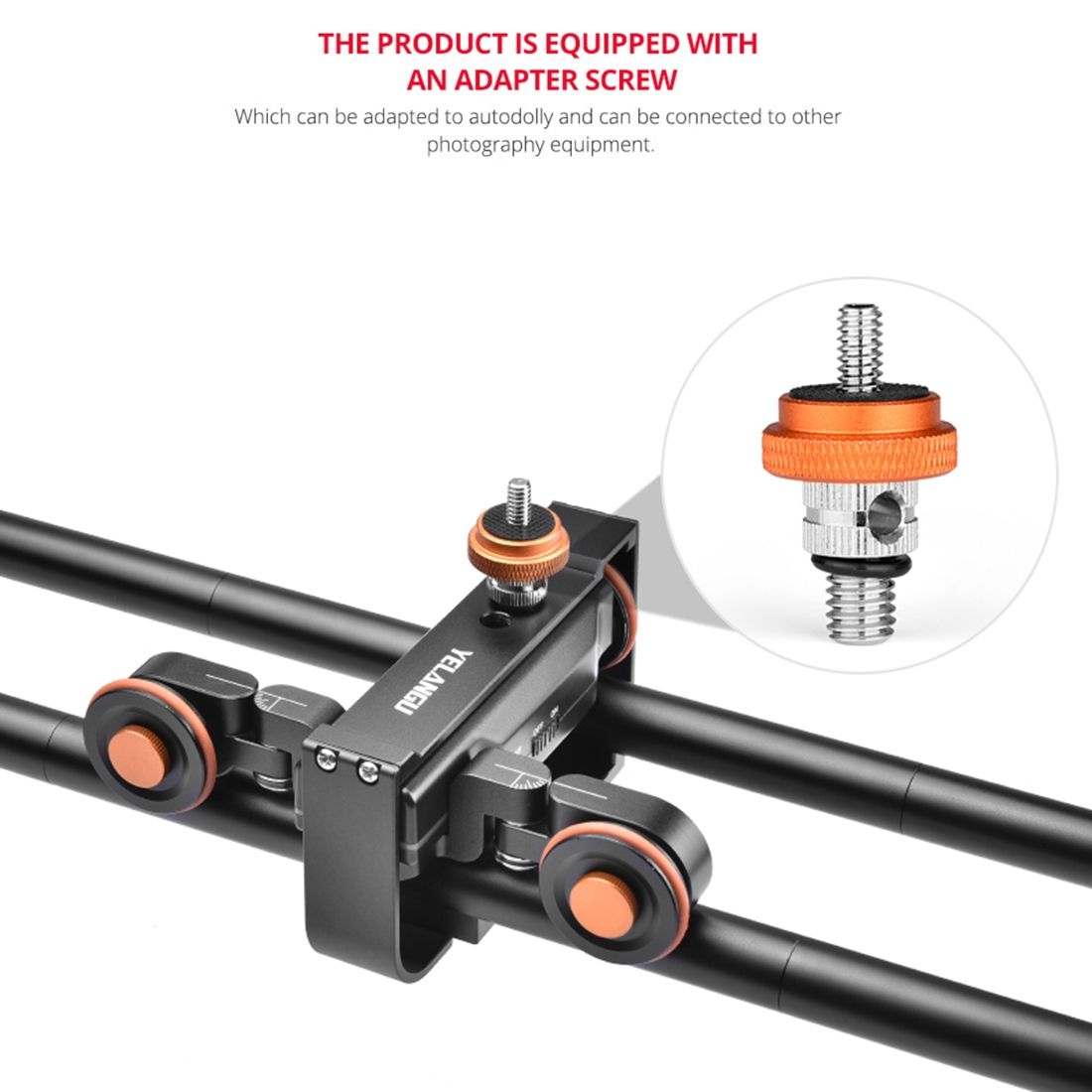 YELANGU 60cm Slide Rail Track + Dolly Car Kit