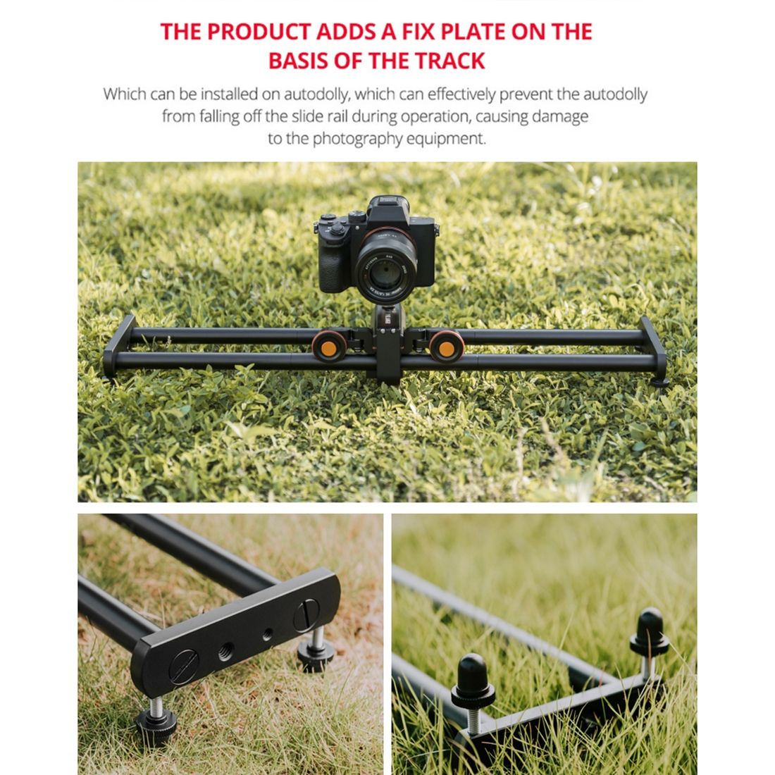 YELANGU 60cm Slide Rail Track + Dolly Car Kit