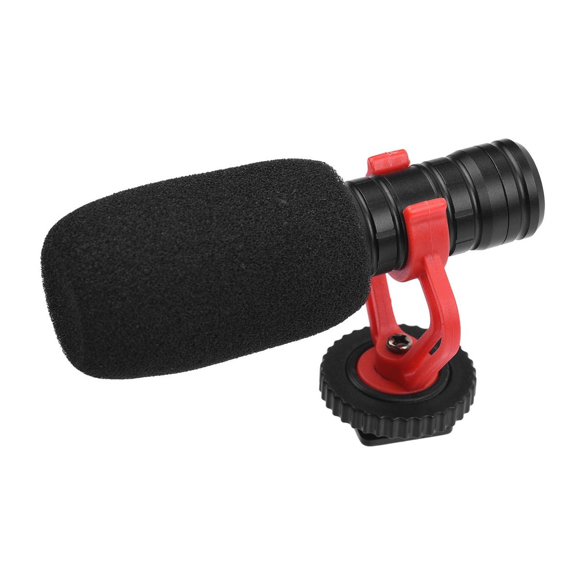 Andoer Camera Microphone Cardioid Condenser Mic with 3.5mm Port Anti-Shock Mount Sponge & Furry Windshield Carrying Case Compatible with Phones Camera for Video Recording Interview