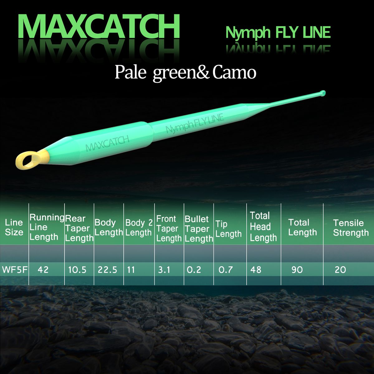 Nymph Fly Fishing Line Weight Forward With Welded Loops 90FT 2/3/4/5/6/WT Nymph Fly Line