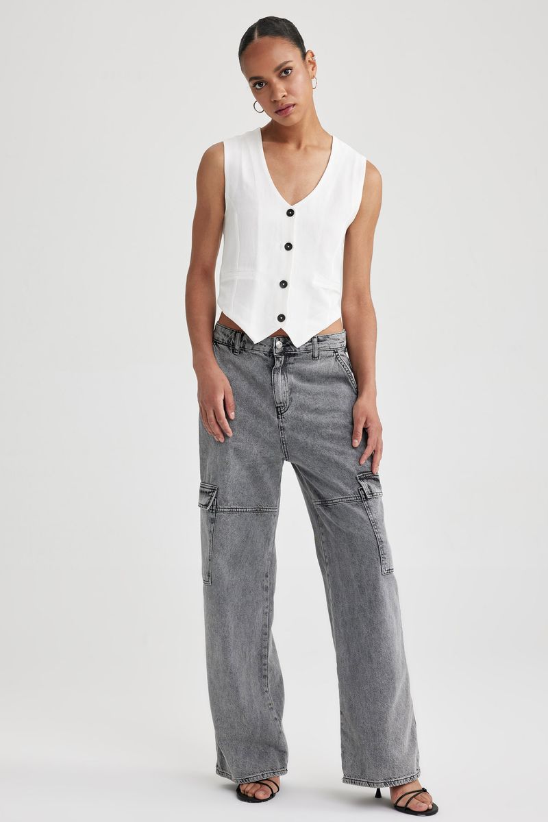 Woman Smart Casual Vest Sleeveless Vest - White